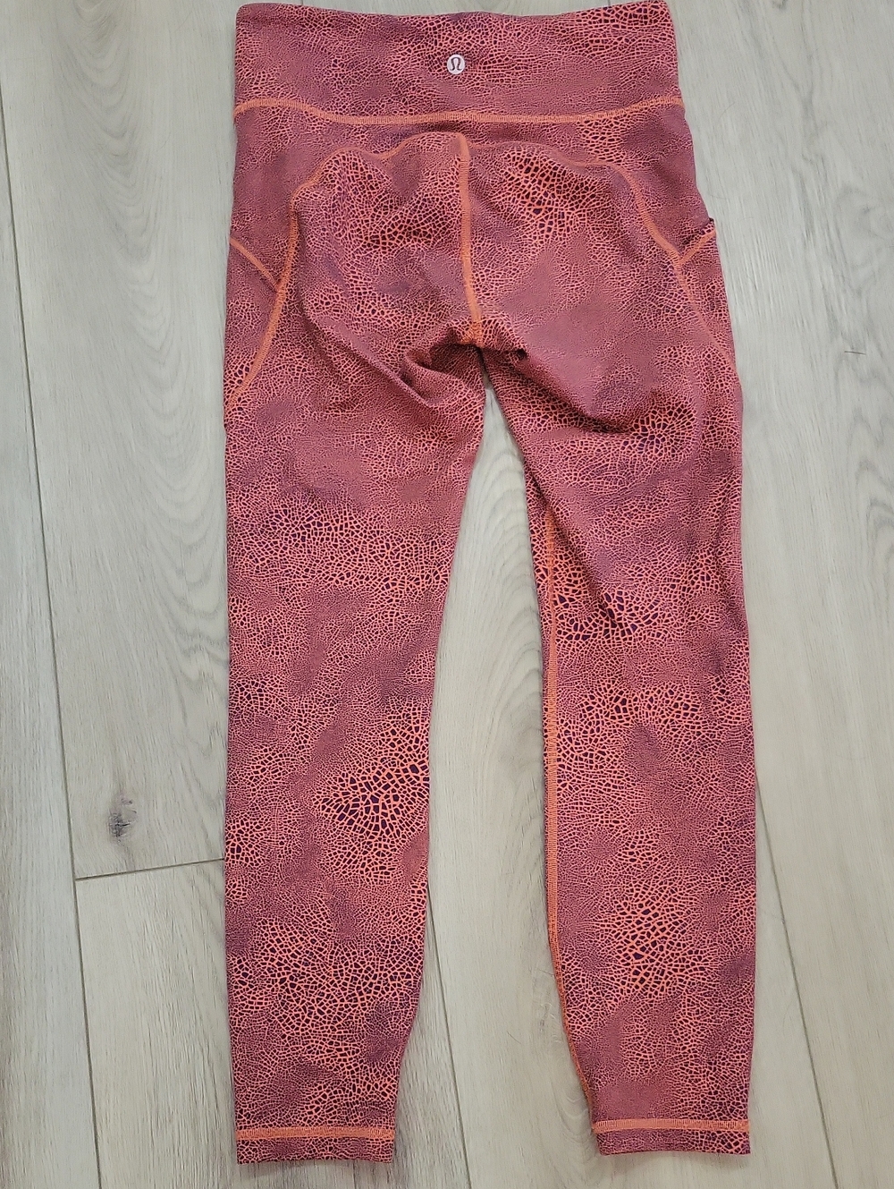 lululemon athletica Girls' Coral/Pink Printed Performance Leggings
